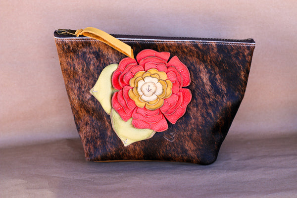 Cowhide Makeup Bag