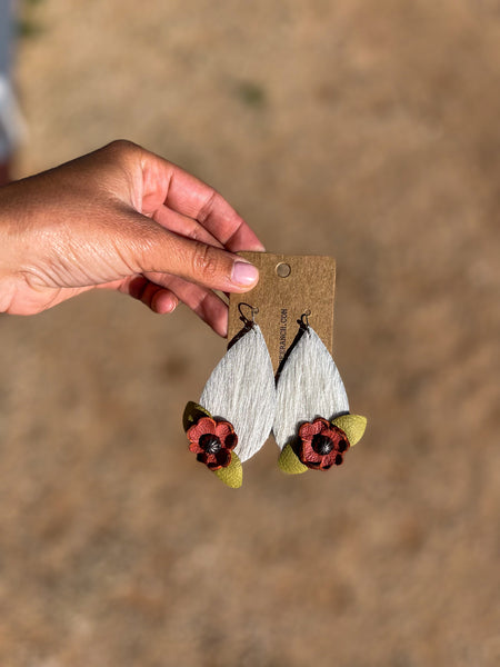 Cowhide Rain Drop Earrings