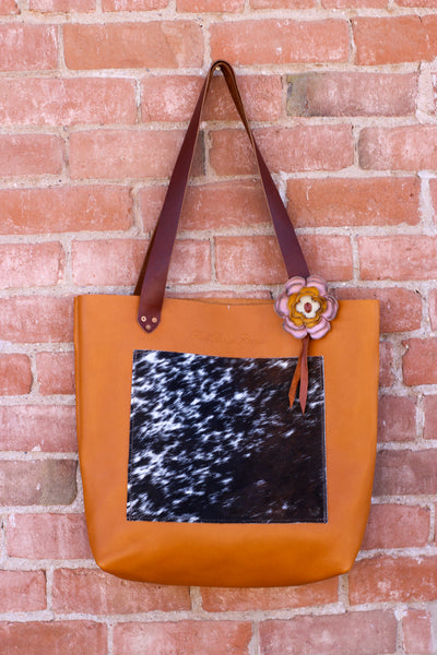 Cowhide & Leather Tote Bag