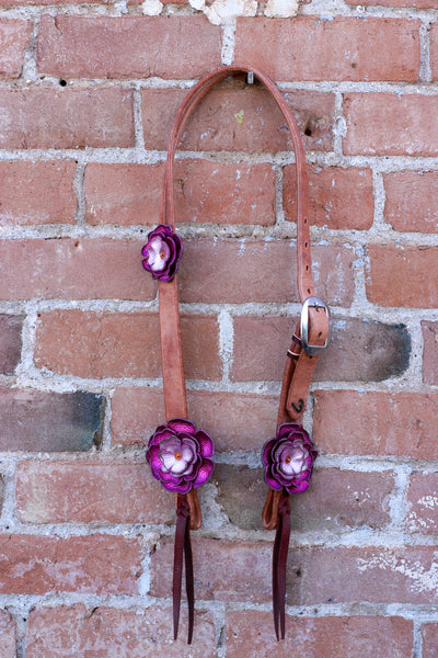 Leather Flower Headstall