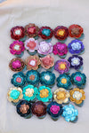 Leather Flower Hair/Hat Clips