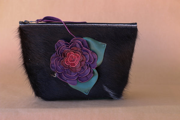 Cowhide Makeup Bag