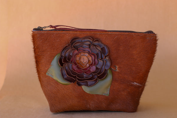 Cowhide Makeup Bag