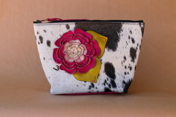 Cowhide Makeup Bag