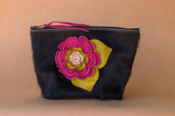 Cowhide Makeup Bag