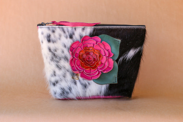 Cowhide Makeup Bag