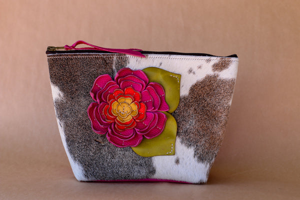 Cowhide Makeup Bag