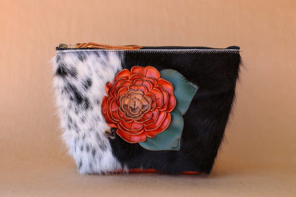Cowhide Makeup Bag