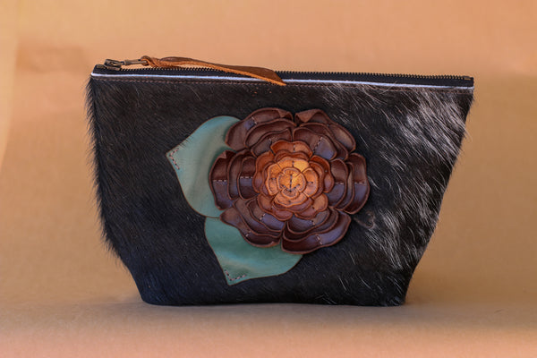Cowhide Makeup Bag