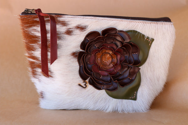 Cowhide Makeup Bag