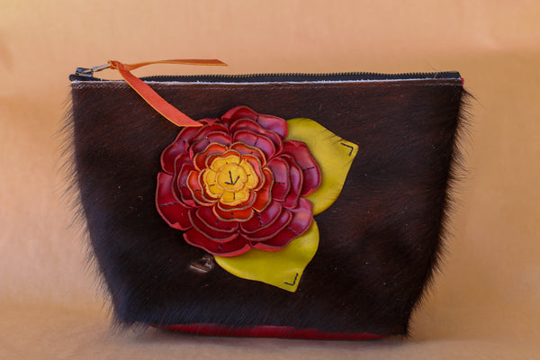 Cowhide Makeup Bag