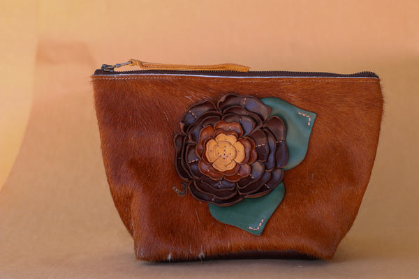 Cowhide Makeup Bag