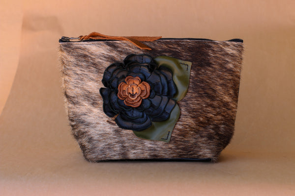 Cowhide Makeup Bag