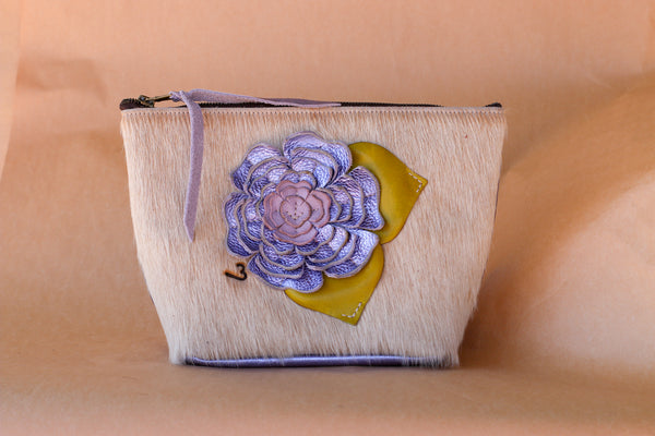 Cowhide Makeup Bag