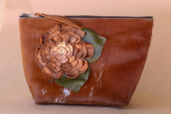 Cowhide Makeup Bag
