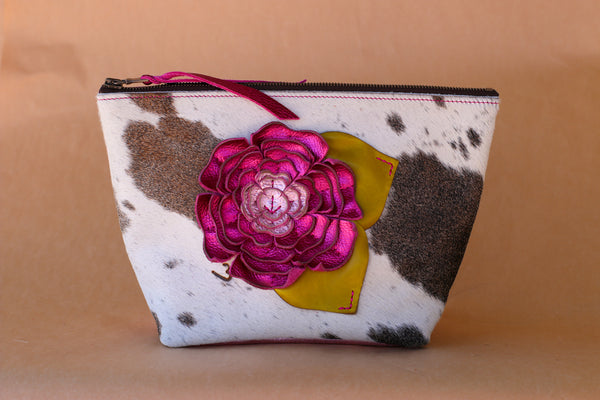 Cowhide Makeup Bag