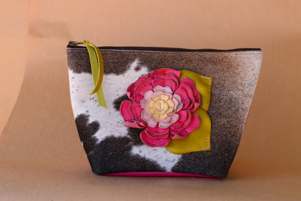 Cowhide Makeup Bag