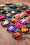 Leather Flower Hair/Hat Clips