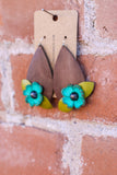 Leather Rain Drop Earrings