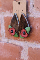 Cowhide Rain Drop Earrings