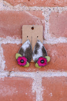 Cowhide Rain Drop Earrings