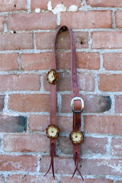 Leather Flower Headstall