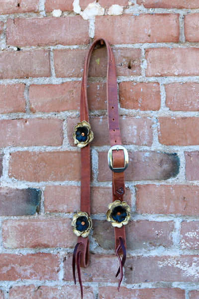 Leather Flower Headstall