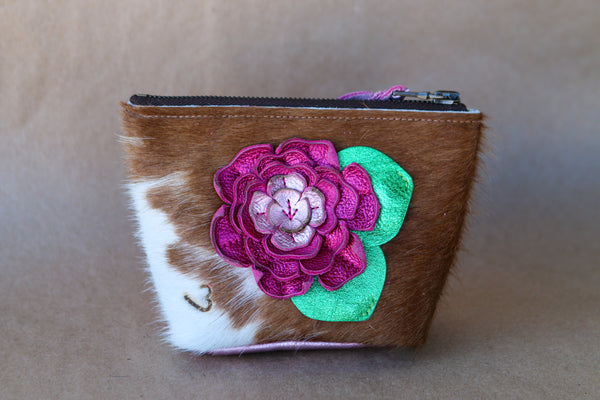 Mini Cowhide Makeup Bag