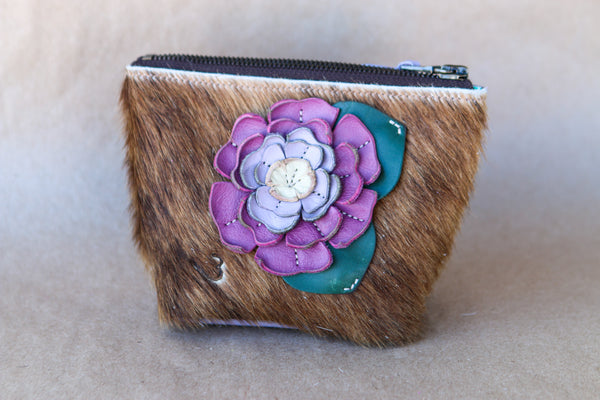 Mini Cowhide Makeup Bag