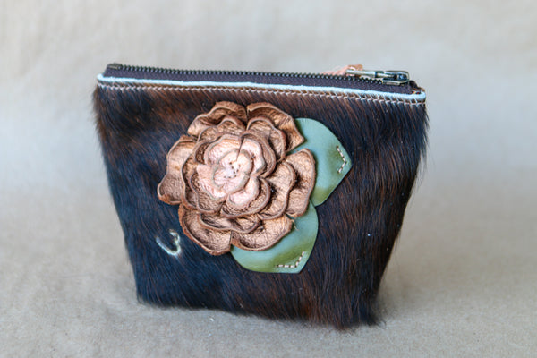 Mini Cowhide Makeup Bag