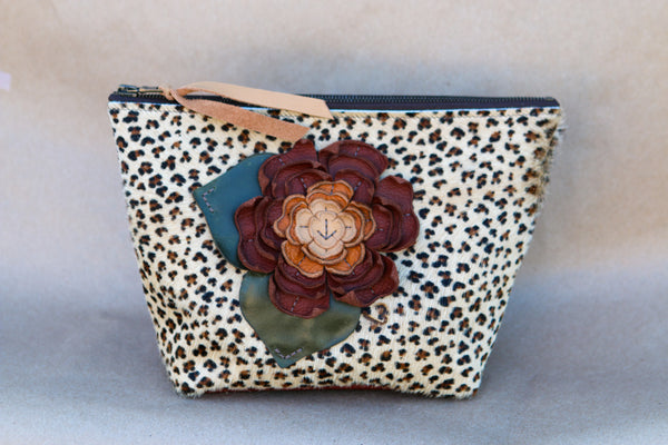 Cowhide Makeup Bag