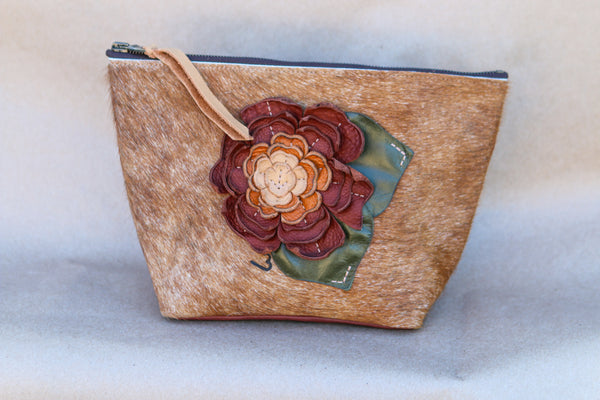 Cowhide Makeup Bag