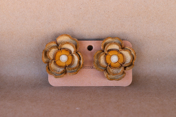 Leather Flower Earrings