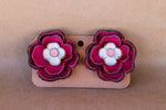 Leather Flower Earrings