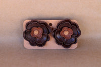 Leather Flower Earrings