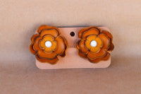 Leather Flower Earrings