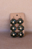 Leather Flower Earrings