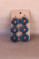 Leather Flower Earrings