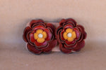 Leather Flower Earrings