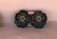 Leather Flower Earrings