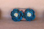 Leather Flower Earrings