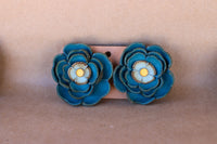 Leather Flower Earrings